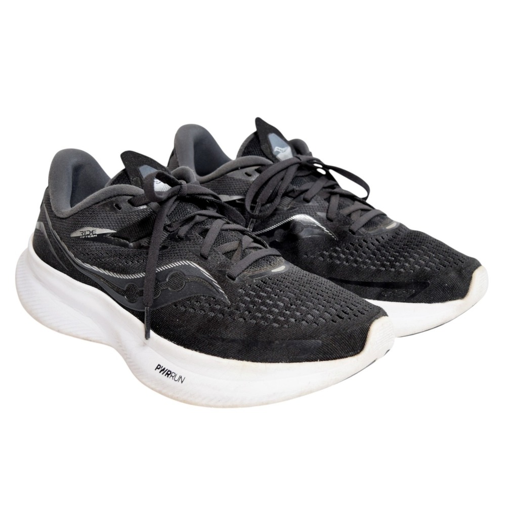 Saucony Womens 8.5 Black Ride 15 Running Shoes S10730-05 PWRRUN Sneakers